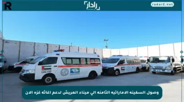 وصول السفينة الإماراتية الثامنة إلى ميناء العريش لدعم إغاثة غزة الآن